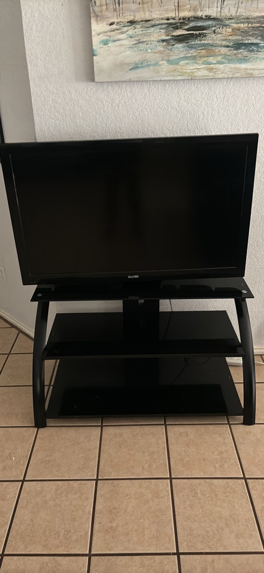 Black Glass Tv Stand 