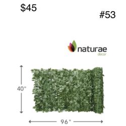 #53:    NATURAE DECOR 40 in. x 96 in. Faux Ivy Leaf Indoor/Outdoor Privacy Roll