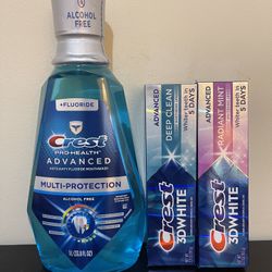 Lot Of 3 Crest Mouthwash & Toothpastes