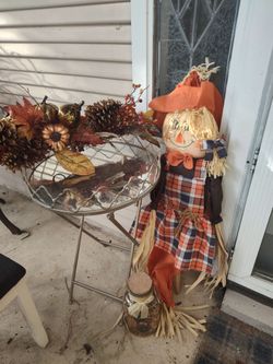 Fall Harvest Scarecrow Decoration table included