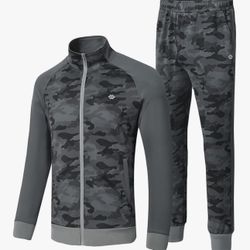 MoFiz Men's Tracksuits Set Long Sleeve Causal Full Zip Running Sports Sweatsuit For Men 2 Piece Outfits