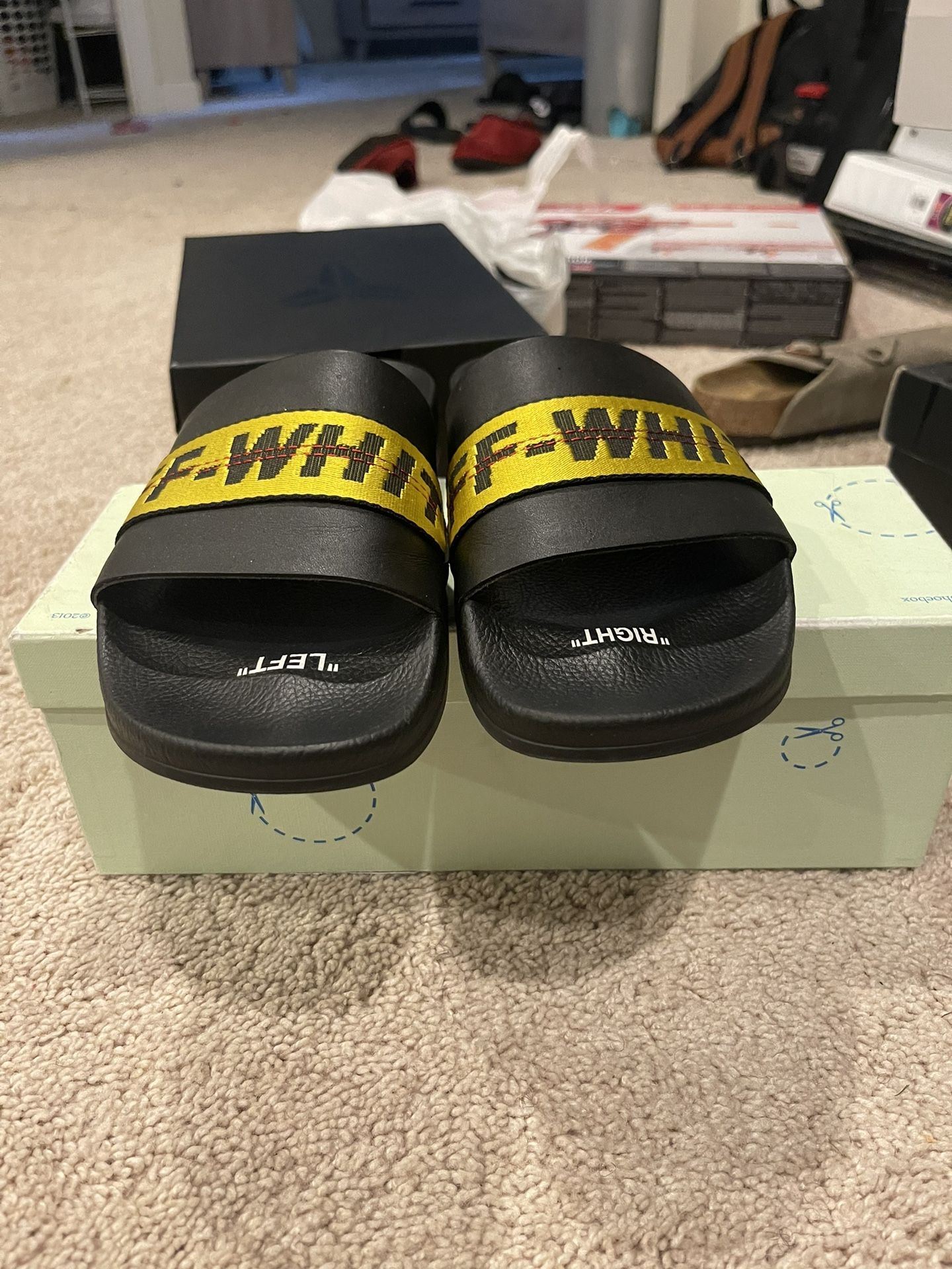 Off White Slide Black Yellow