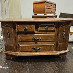 Antique Wooden Jewelry Box