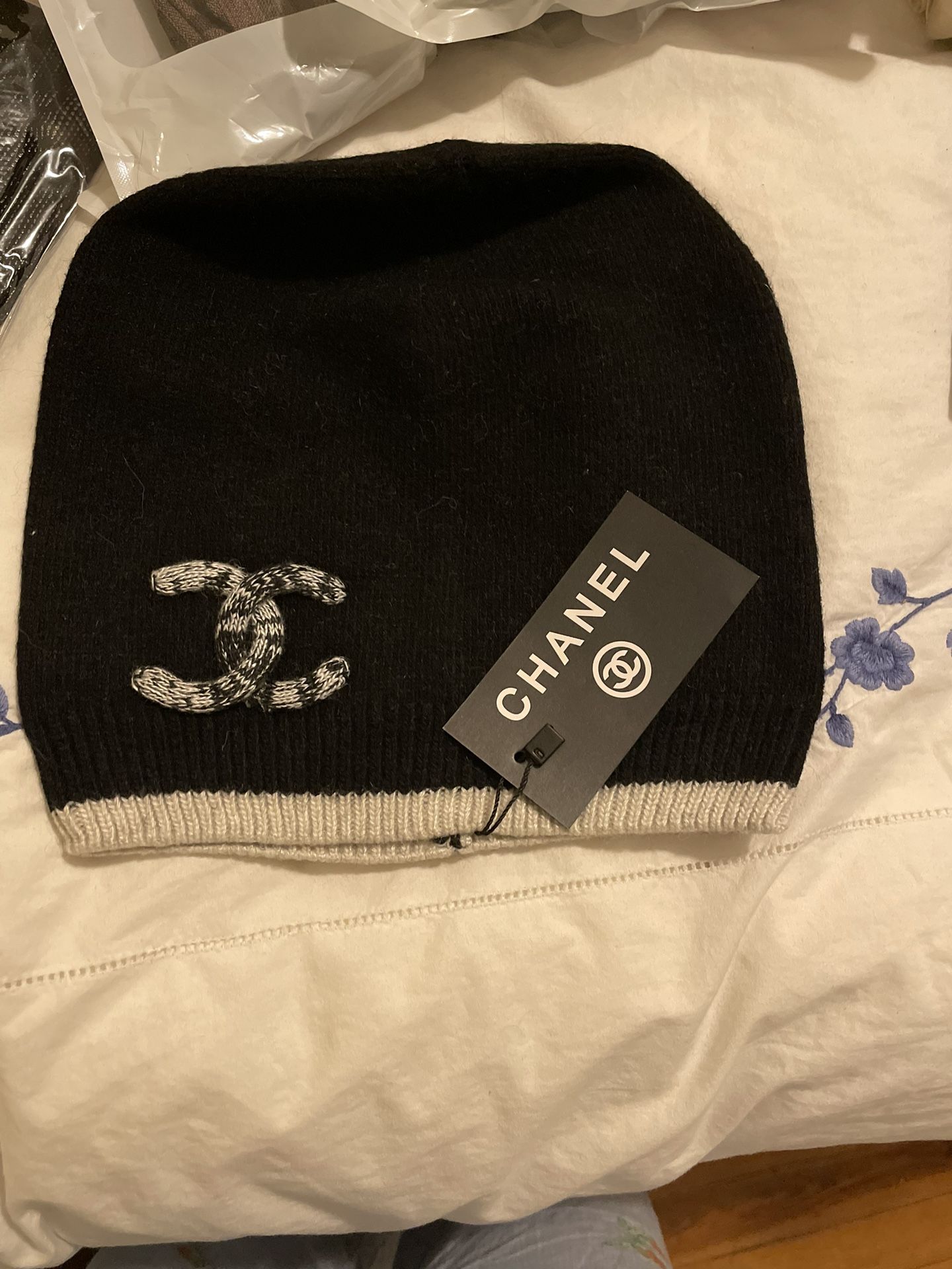 Black Chanel Beanie Hat New With tags