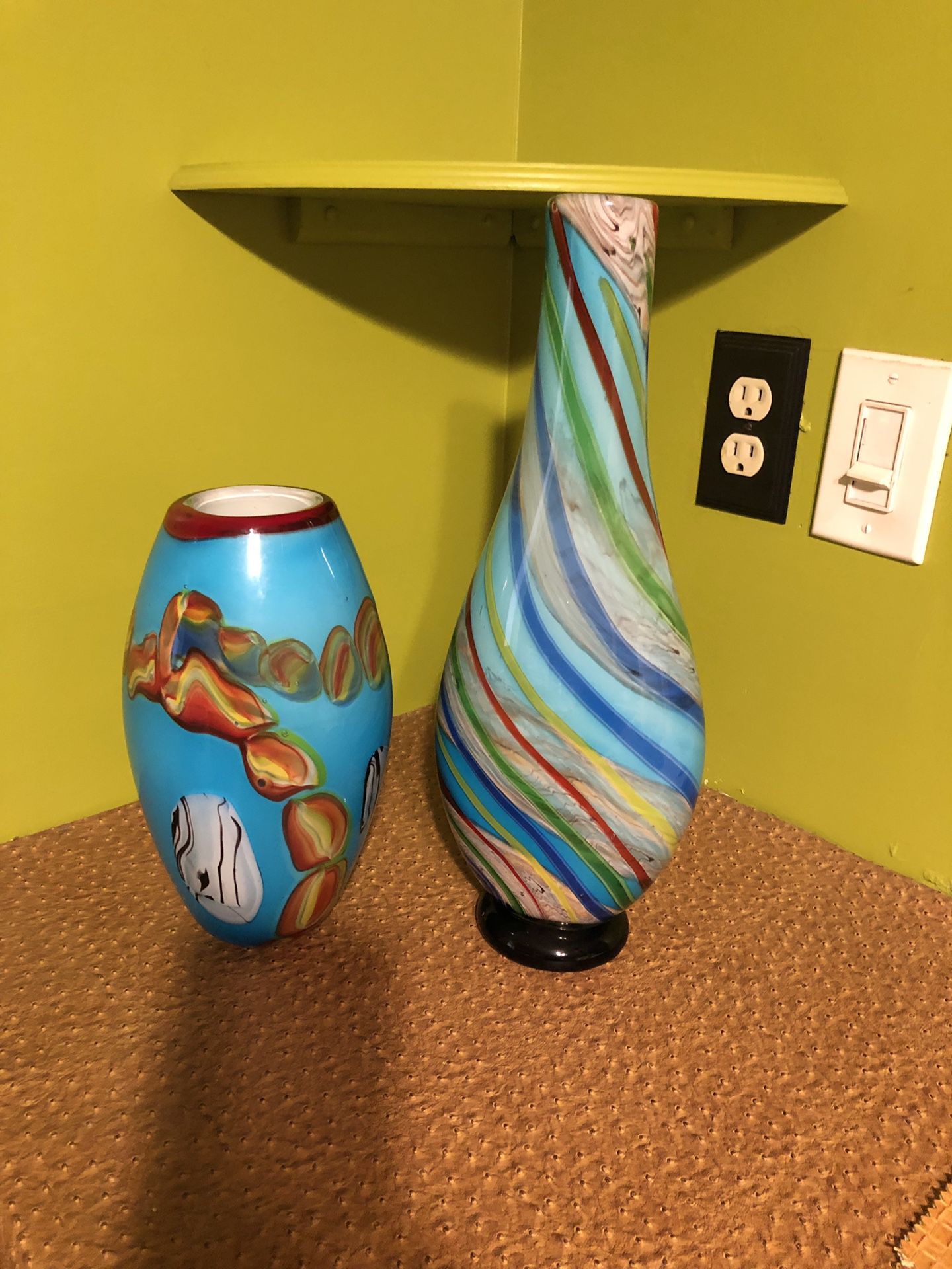 Glass Decorative Vases beautiful multi colors( both)