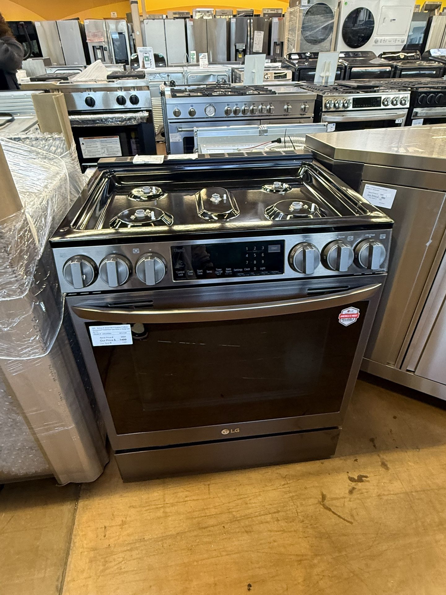 LG Dark stainless steel gas range 30”