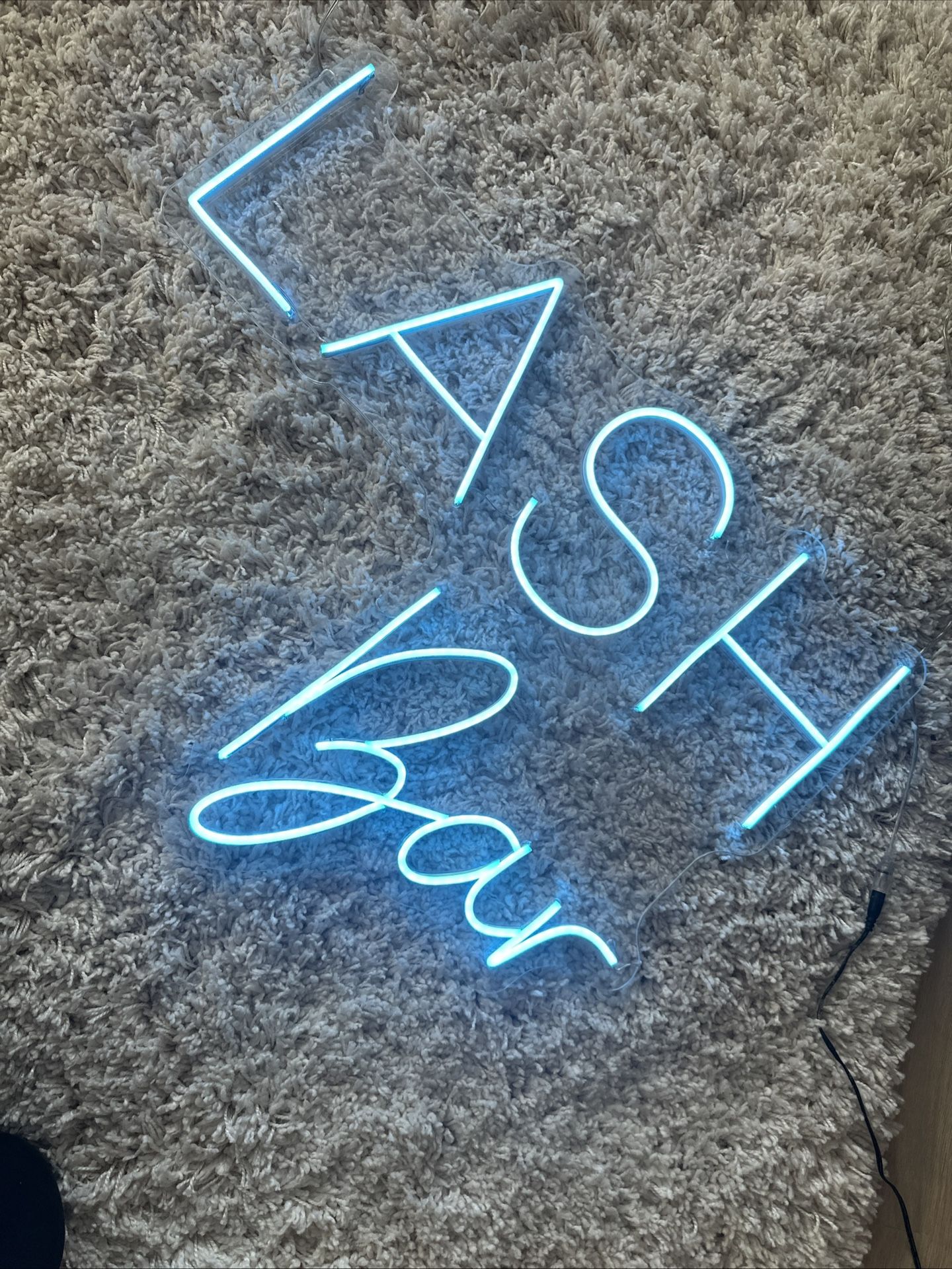 Blue Neon Lash Bar Sign
