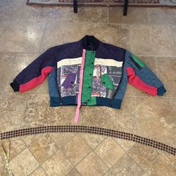 CD+ Women Colorblock Quilted Bomber Jacket with Patchwork Front Jacket Size 2X