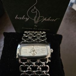 BABY PHAT WATCH WITH BRACELET BAND! 9(New never worn also new Battery Silver )
