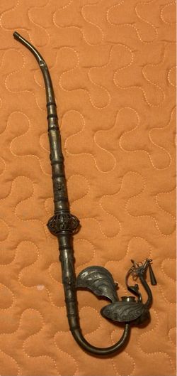 Vintage Asian Silver Peacock Tobacco Smoking Pipe