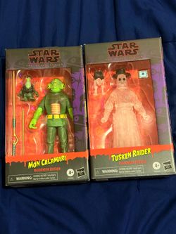 STAR WARS BLACK SERIES HALLOWEEN EDITION MON CALAMARI AND TUSKEN RAIDER NIB