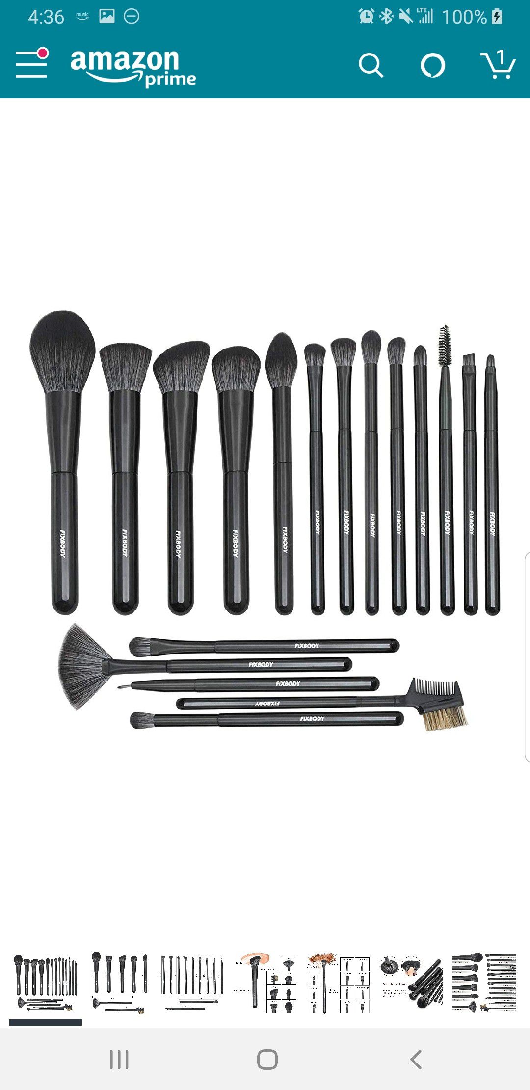 Set of 18 makeup brushes