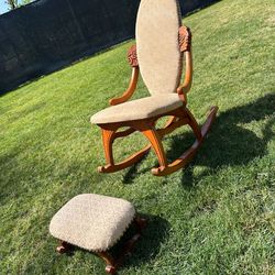 Child's rocking chair with foot stool