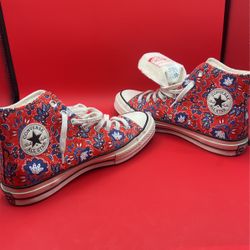Converse Chuck 70 Hi Habanero Red Men's Retro Paisley High Top Shoes Sneakers