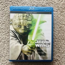 Star Wars Prequels Trilogy Episodes I, II, and III Blu-Ray + DVD 6-Disc Set