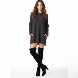 C&M Women's Wide Calf Over-The-Knee Faux Suede Block Heel Dress Boots Size 10