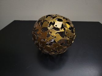 Brass Keys Decor Orb Sphere 6 Inch Metal Ball Decorative