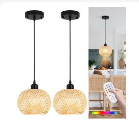 Make offer. Boho Woven Pendant Light