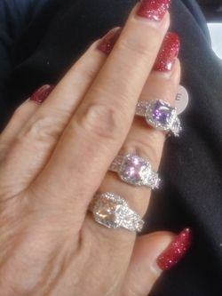 Brand new size 8 rings genuine stamped 925 sterling silver with topaz stones