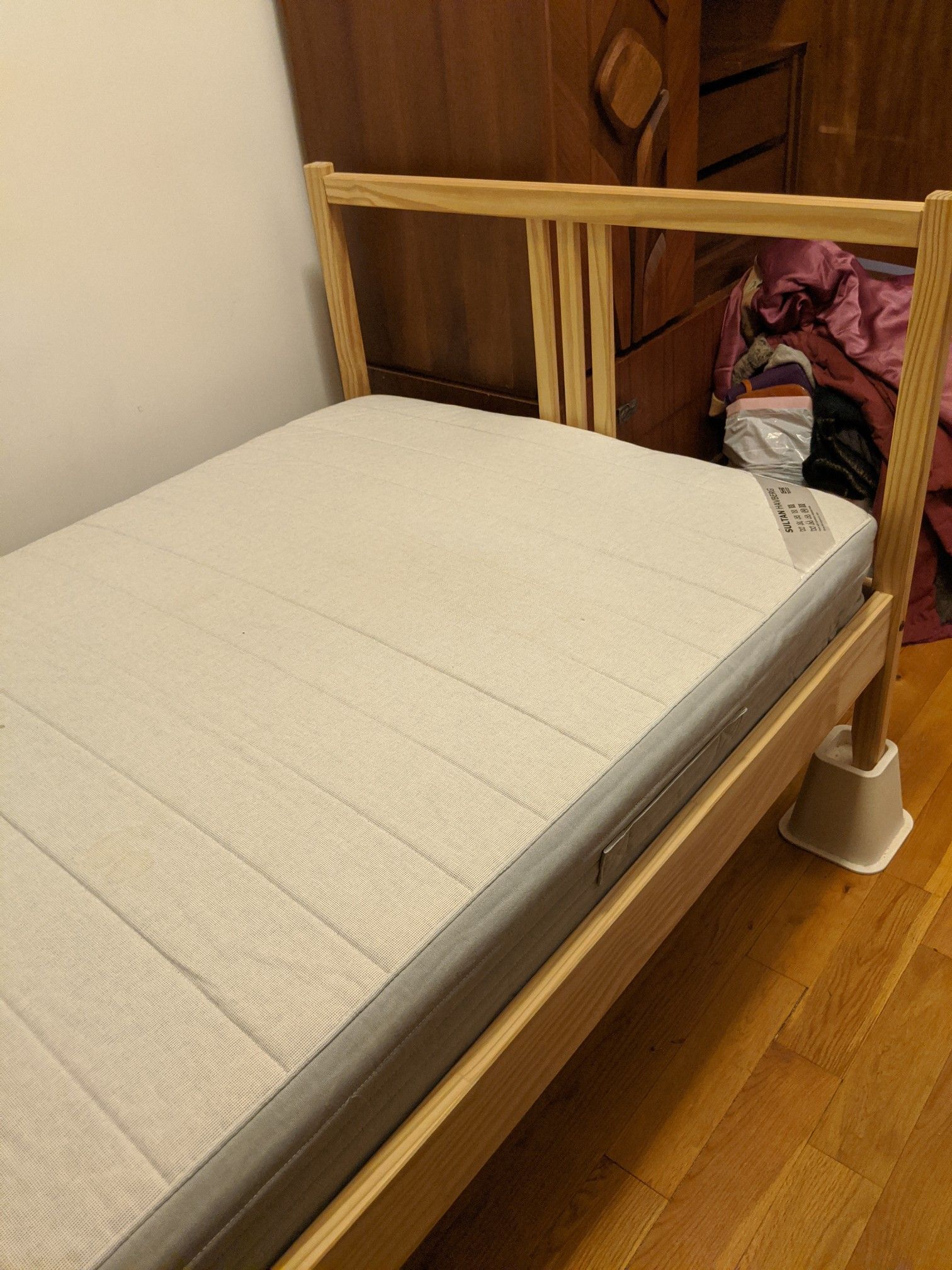 Ikea twin bed, slats, and mattress