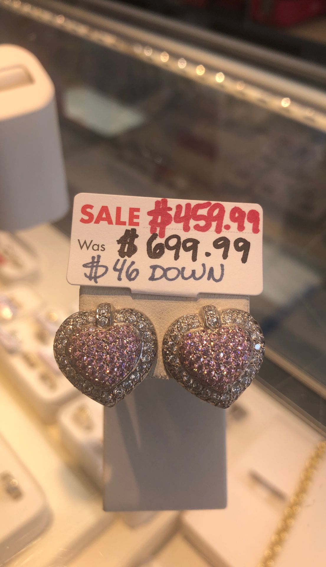 18k stud earrings 10.1 grms. Diamonds!
