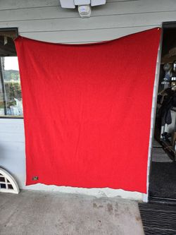 Red wool blanket 71 inches by 61 inches very good condition