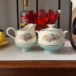Cunningham and Pickett Sugar/Creamer - Set Of Two