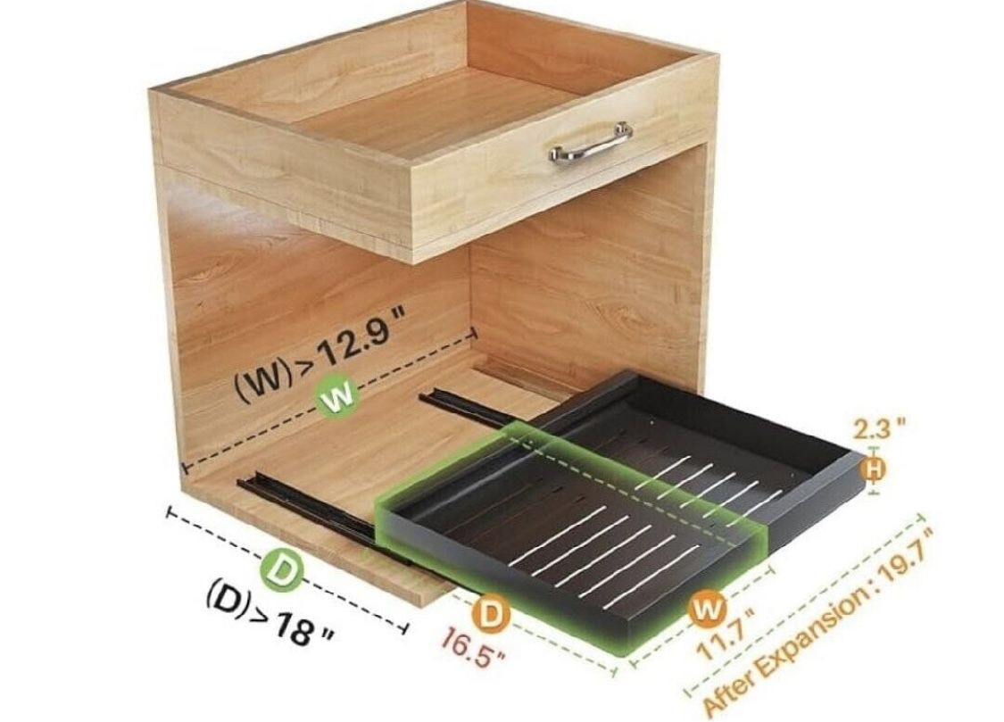 NEW Cabinet Organizer Expandable Heavy Duty New, Open Box Roll Out Shelf for Kitchen Cabinet Organization