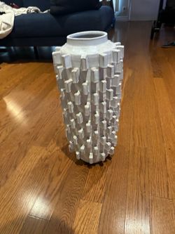 White Textured Decorative Vase