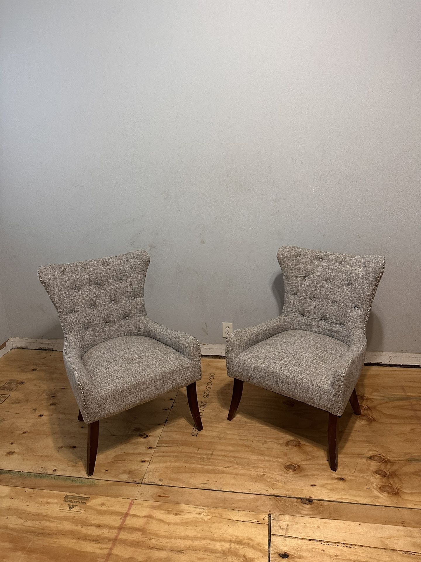 Finis Armchair by Charlton Home Qty: 2 Upholstery Color: Gray/White