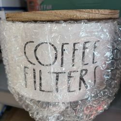 Wooden Coffee Filter Holder With Lid-Rustic Storage Container