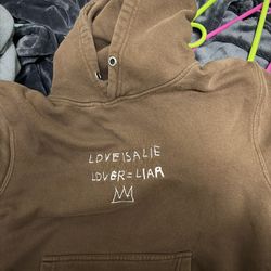 small love is a lie brown hoodie