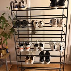 Large shoe rack on wheels