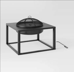 Fire Pit with Spark Screen- Pleasant Hearth Raised Table Wood Burning Outdoor Fireplace (Brand New)