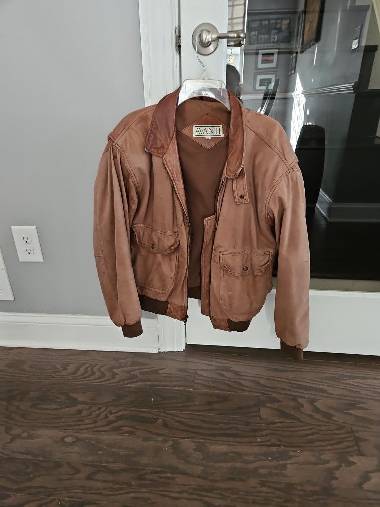 Genuine Soft Leather Brown Jacket Size M