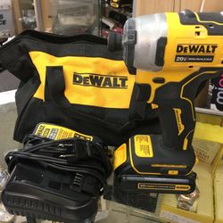 DEWALT 20v Atomic Impact Driver Drill Cordless With Battery And Charger 