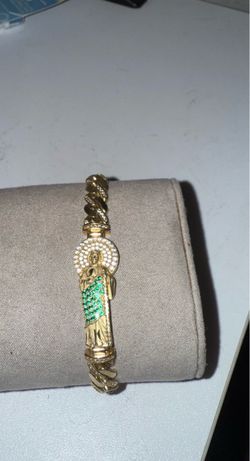 Gold Cuban Link Saint Jude Bracelet
