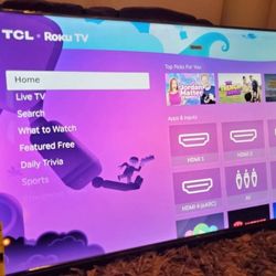 55" TCL Roku Smart Tv 4k New Out Box Come With Mount Set.  & Sounbar Subwoofer Same Brand.  Tv Has Great Quality Pics No Scratch 