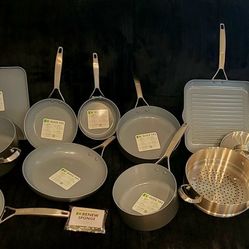 Paris Pro Hard Healthy Ceramic Nonstick, 14 Piece Cookware Pots and Pan