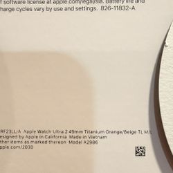 Apple Watch Ultra 2  Almost New Use For 2 Week Connection LTE  4G Still In Case  And Charging Cable. 