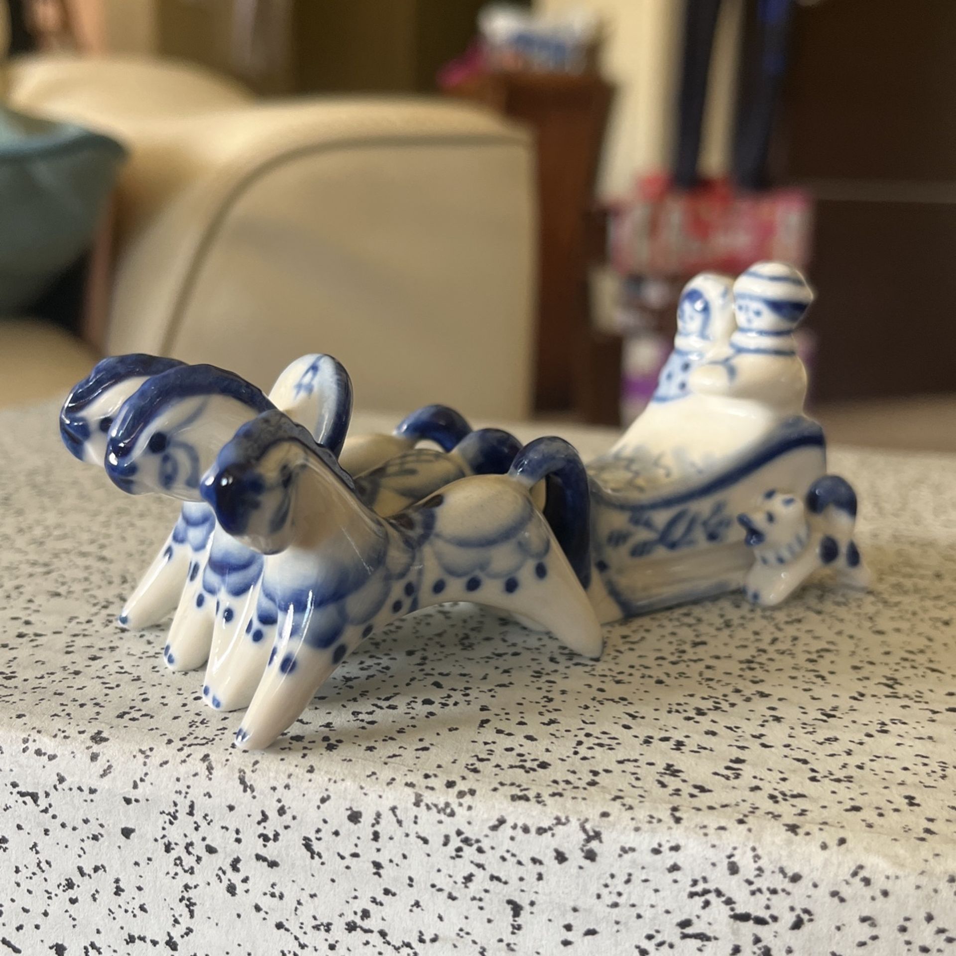 Ceramic China Couple And Sleigh