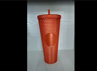 Starbucks Orange Pearl Studded Tumbler