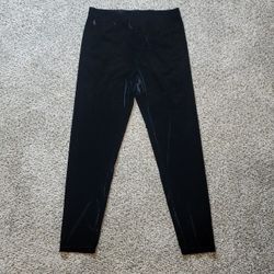 Girls Polo Ralph Lauren Velvet Ankle Leggings Black Size XL (16)
