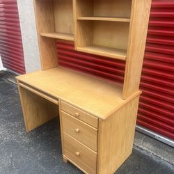 Solid wood or computer study center desk with a bookshelf that file cabinet