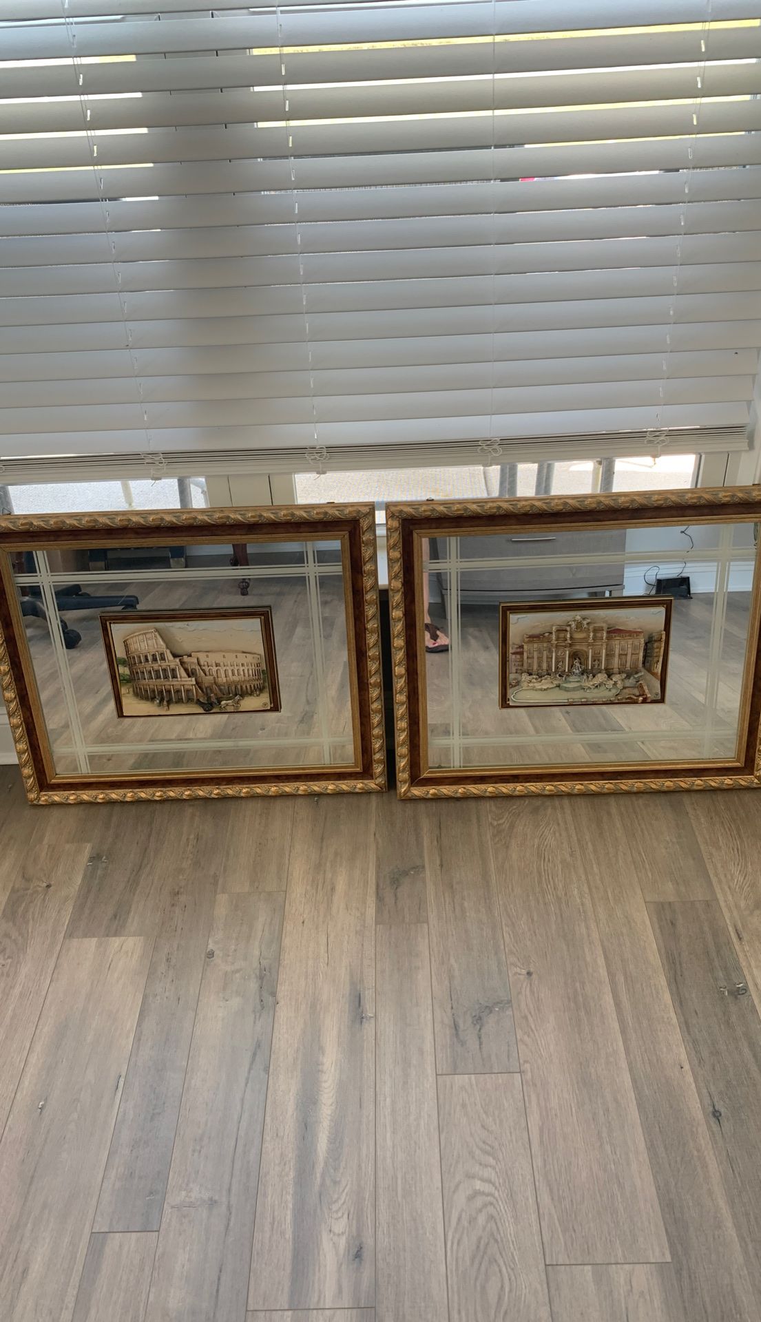 Stunning Mirror Italian scenery 3D stone hanging pictures