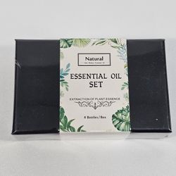 Essential Oil Set of 4:  Peppermint, Tea Tree, Sweet Orange, Lavender
