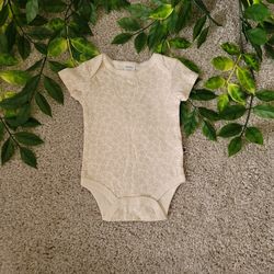 Baby Girl Neutral Leaf Onesie (3-6 Months)