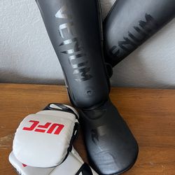 UFC MMA Sparring Gloves  &  VENOM Sparring Shin Guards 