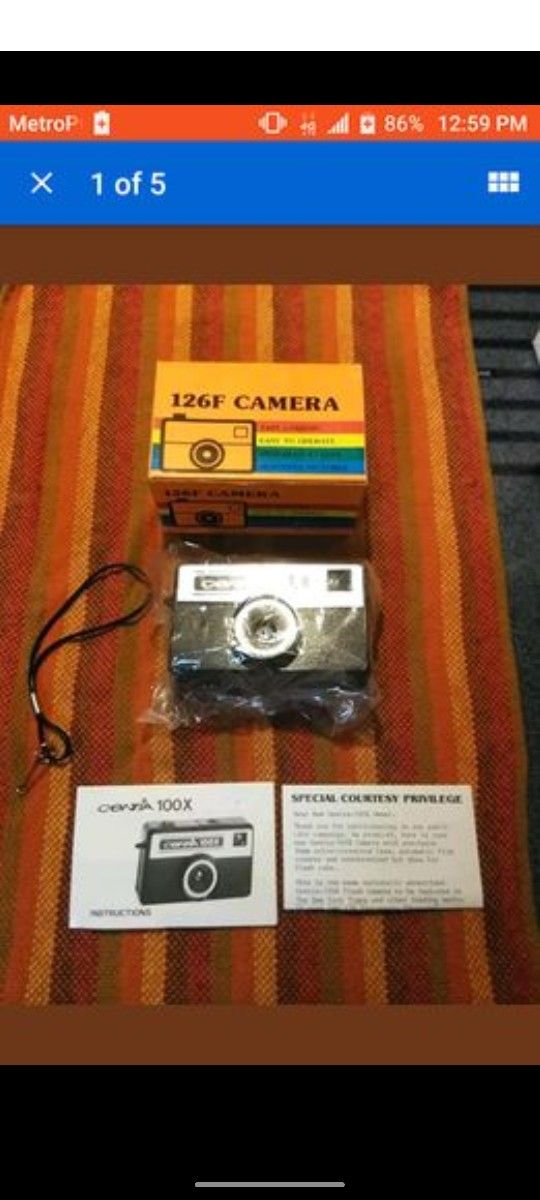 Vintage 1983 Lomo 126F Camera, Complete In Box...New