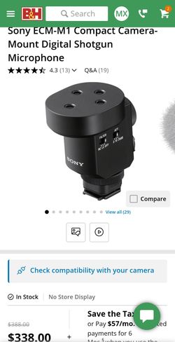 Sony ECM-M1 Compact Camera Mount Digital Shotgun Microphone